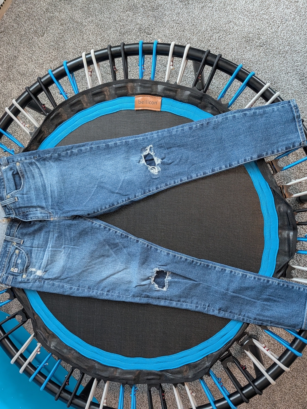 Women's AG The Legging Ankle Blue Distressed Jeans